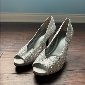 Silver bling heels